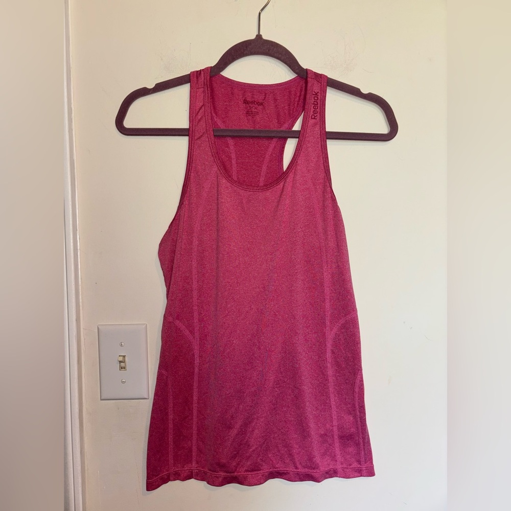 Reebok Pink Fitted Sleeveless Tank Top